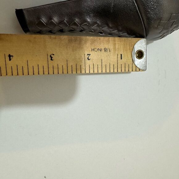 Elliott Lucca Metallic Weaved Peep Toe Heels - Picture 10 of 10